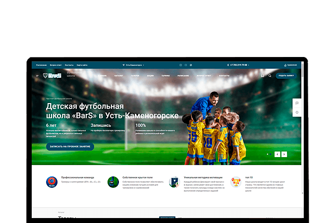 Разработка и продвижение сайтов под ключ для ФШ "Барс"